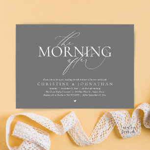 The Morning After, Post Wedding Brunch Elopement Invitation