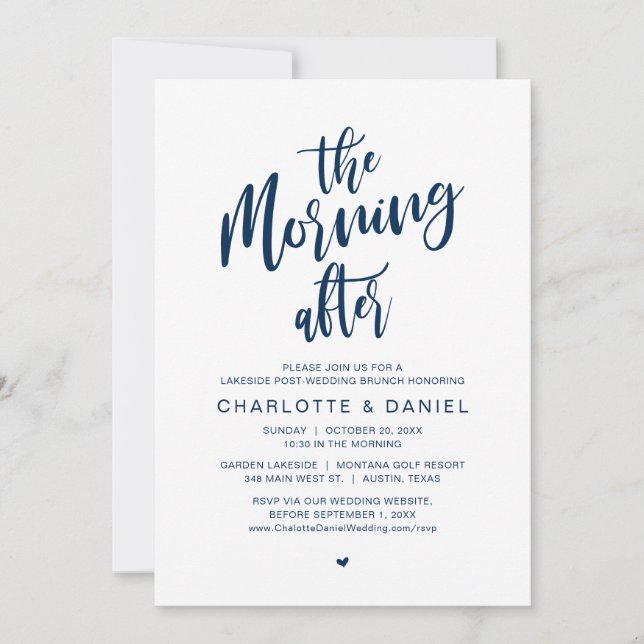 The Morning After, Post Wedding Brunch Invitation (Front)
