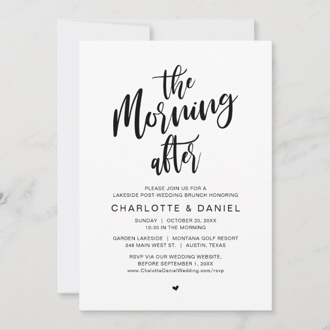 The Morning After, Post Wedding Brunch Invitation (Front)