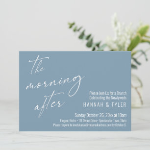 The Morning After Wedding Brunch Dusty Blue Invitation