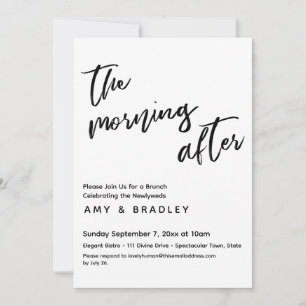 The Morning After Wedding Brunch Handwriting Invitation