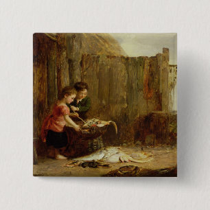 The Morning Catch, 19th century 15 Cm Square Badge