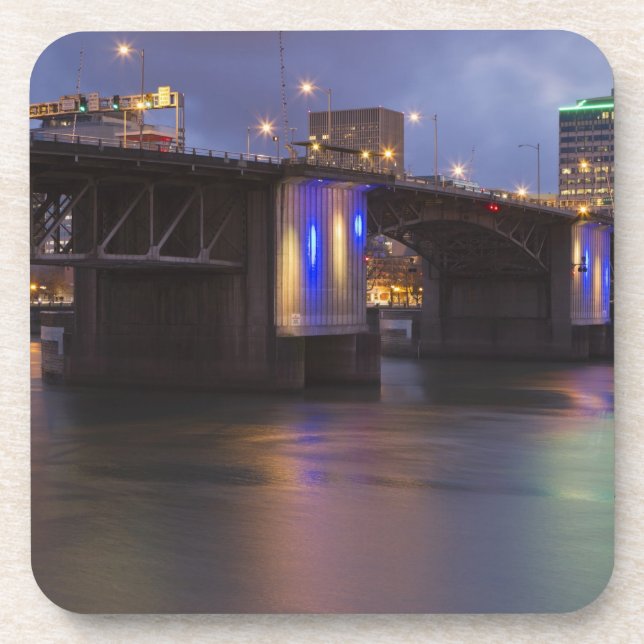 The Morrison bridge over the Willamette river Coaster (Front)