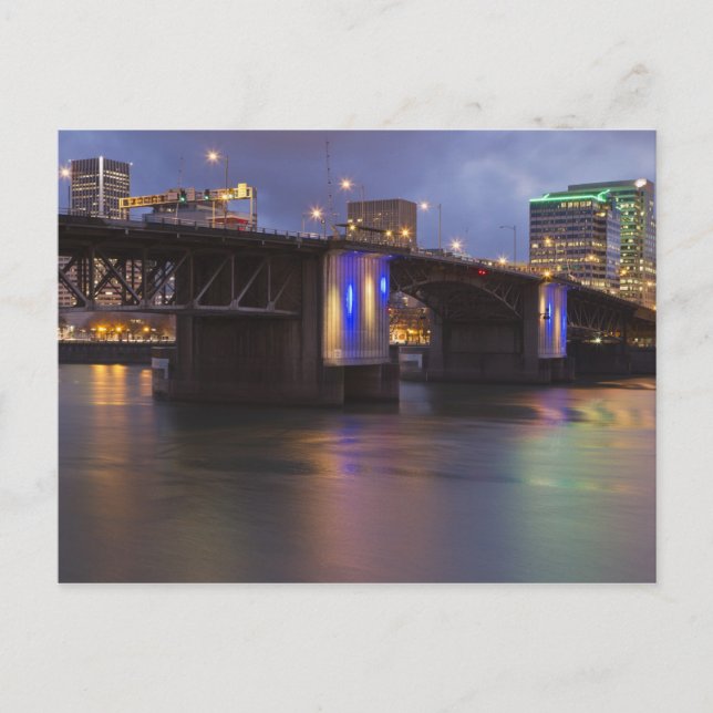 The Morrison bridge over the Willamette river Postcard (Front)