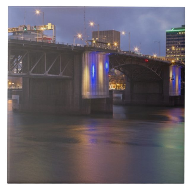The Morrison bridge over the Willamette river Tile (Front)