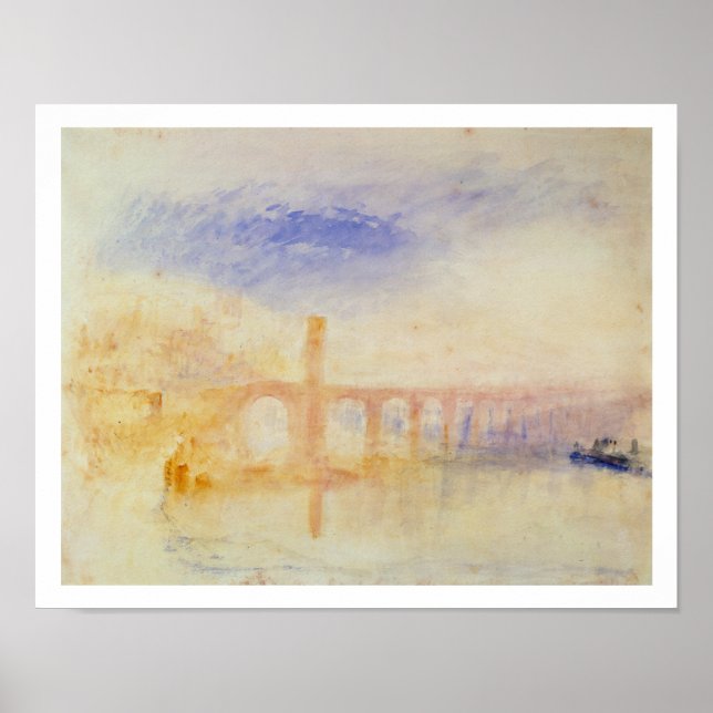 The Moselle Bridge, Coblenz, c.1842 (w/c & graphit Poster (Front)
