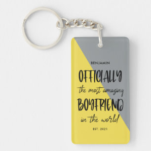 The Most Amazing Boyfriend Year Established Key Ring