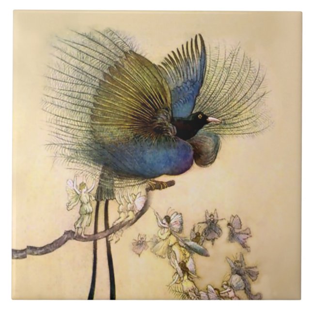 “The Most Beautiful Bird” by Warwick Goble Tile (Front)