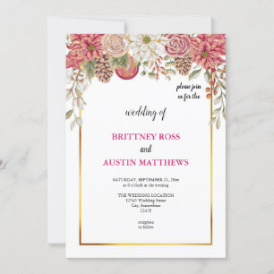 the most beautiful pink wedding invitation