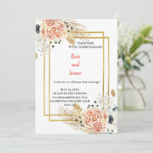 the most elegant pink wedding invitation