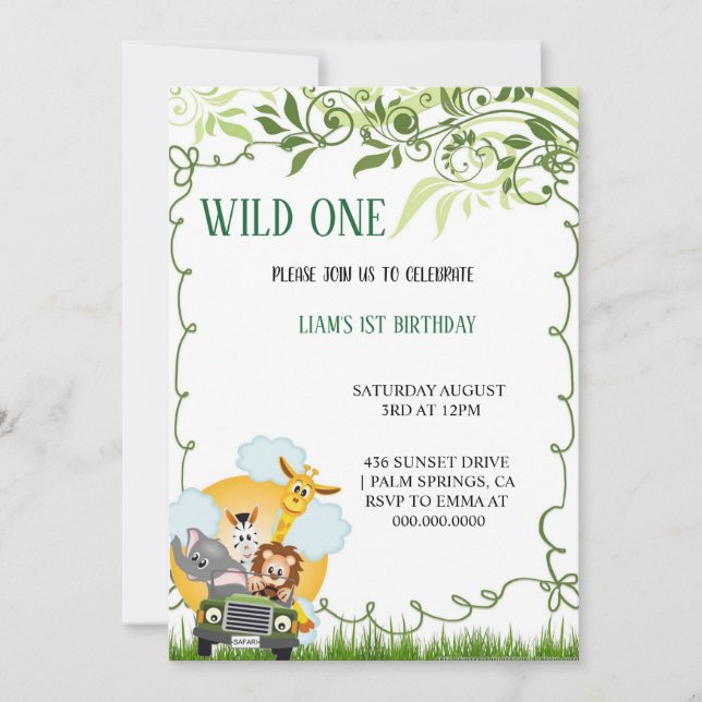 THE MOST ELEGANT WILD BIRTHDAY invitations (Front)