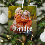 The Most Loved GRANDPA' Cute Gift Metal Tree Decoration<br><div class="desc">Let a grandfather know how much he is loved with this; Cute Modern Custom Photo Grandpa Christmas Ornament. Design features fun white typography that reads 'The Most Loved GRANDPA'. Simply upload your favourite picture and personalise the name/s of who its from. Text colour can be changed by using the 'customise...</div>