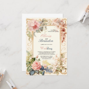 THE MOST MODERN AND ELEGANT FLOWERS WEDDING INVITATION
