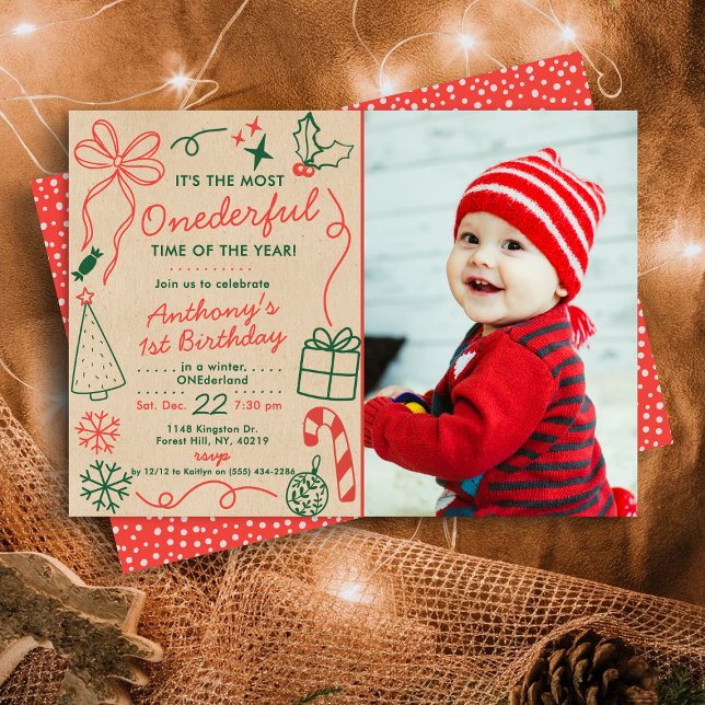 The Most Onederful Time Of The Year 1st Birthday Invitation (Creator Uploaded)