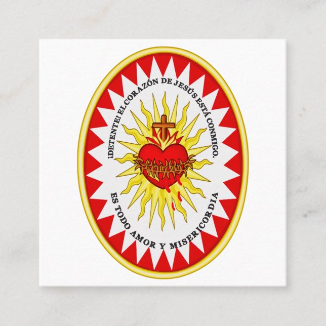 The Most Sacred Heart of Jesus Square Business Card (Front)