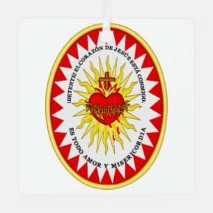 The Most Sacred Heart of Jesus Symbol of Divine Metal Tree Decoration