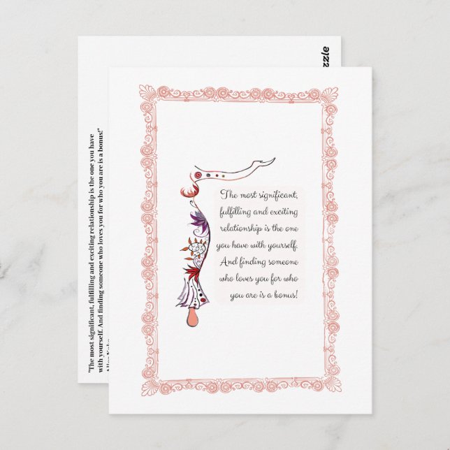 The most significant relationship elegant quote postcard (Front/Back)