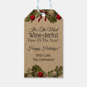 "The Most Wine-derful Time Of The Year" Holiday Gift Tags