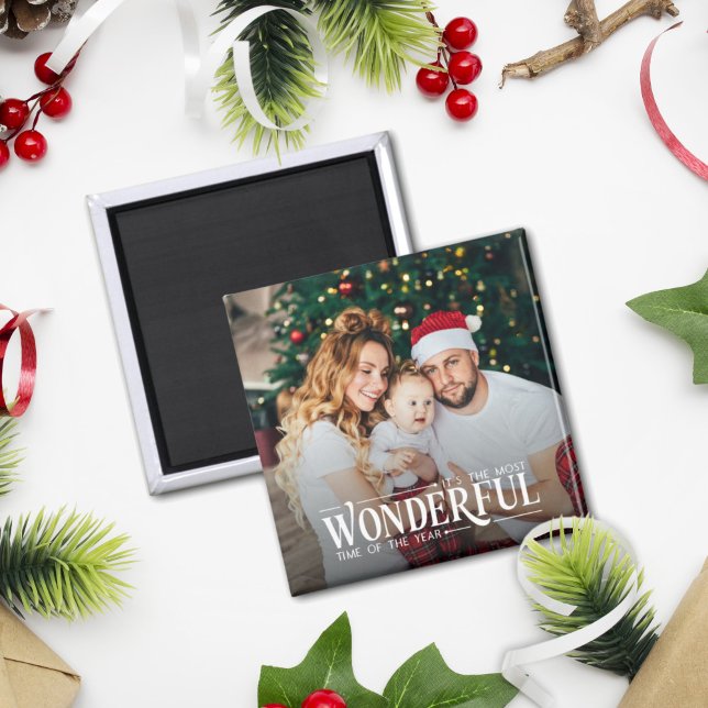 The most wonderful time Christmas photo Magnet (Creator Uploaded)