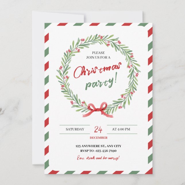 The most wonderful time of the year is here invitation (Front)