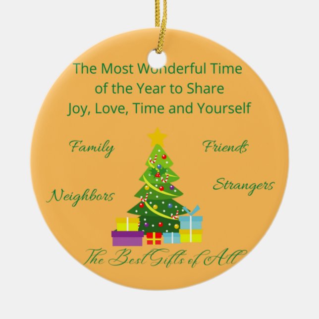 The Most Wonderful Time of the Year on an ornament (Front)