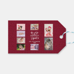 The Most Wonderful Time Of The Year Script Photo Gift Tags