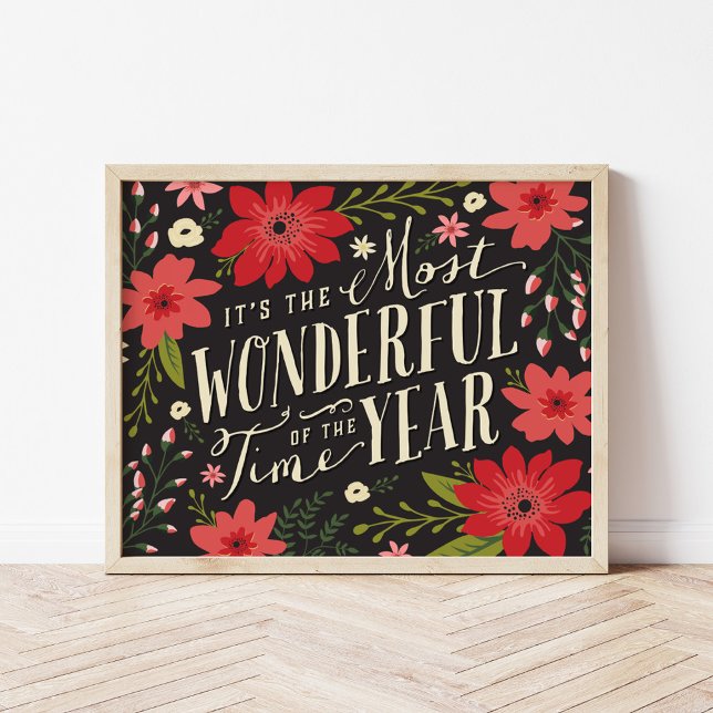 The Most Wonderful Time of Year Holiday Floral Poster (Creator Uploaded)