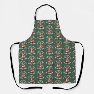 The Most Wonderful Time Vintage Deer Christmas Apron