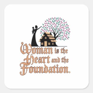 The Mother as Family Pillar Square Sticker
