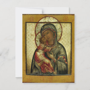 The Mother of God Vladimirskaya Orthodox Icon Postcard
