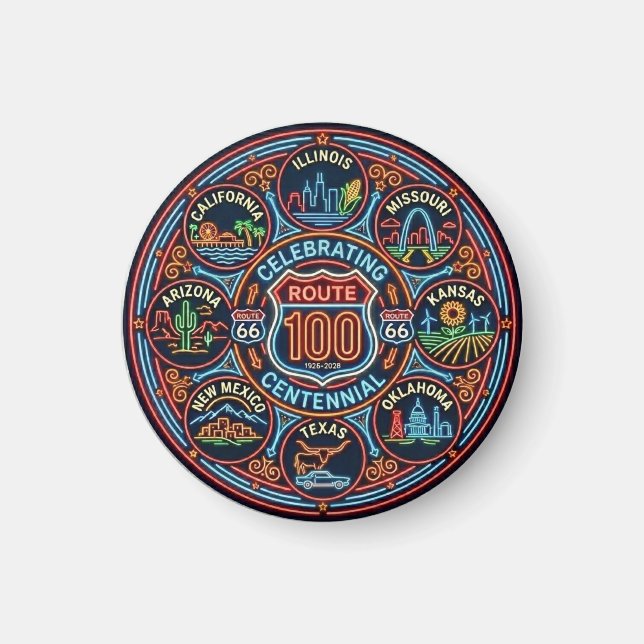 The Mother Road Centennial Journey Magnet (Front)