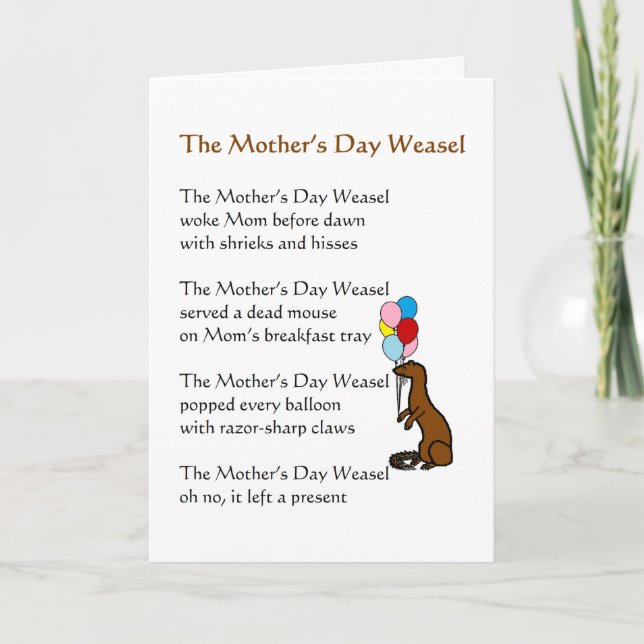 The Mother's Day Weasel, A Funny Mother's Day Poem Card (Front)