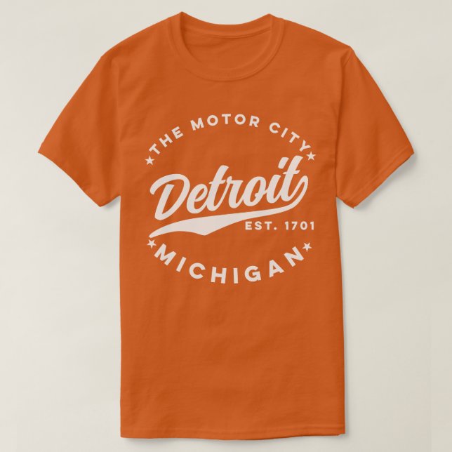 The Motor City White Text T-Shirt (Design Front)