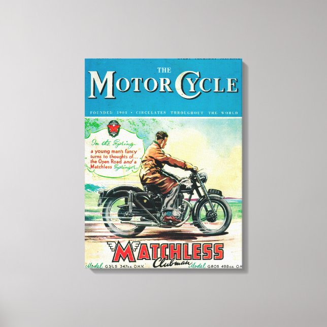 The Motor Cycle Magazine Cover Canvas Print (Front)