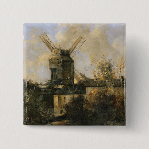 The Moulin de la Galette, Montmartre, 1861 15 Cm Square Badge