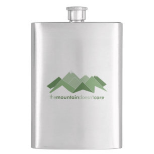 The Mountain Doesn't Care Hip Flask