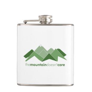 The Mountain Doesn't Care Hip Flask