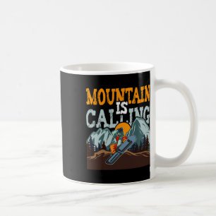 The Mountain Is Calling Funny Snowboarding Coffee Mug