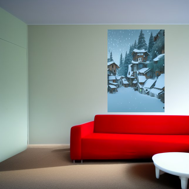 The mountain village | AI Art  Poster (Creator Uploaded)