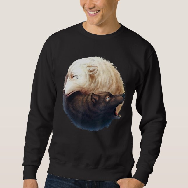 The Mountain Ying Yang Wolves Sweatshirt (Front)