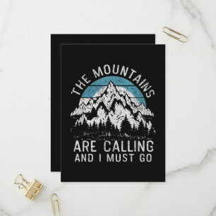The mountains are calling and I must go Invitation Postcard