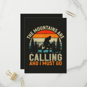 The Mountains Are Calling And I Must Go Invitation Postcard