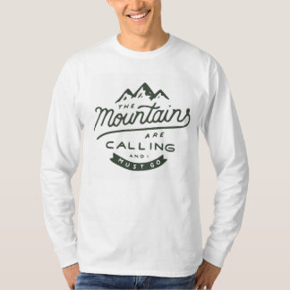 The Mountains Are Calling Long Sleeve T-Shirt (Whi