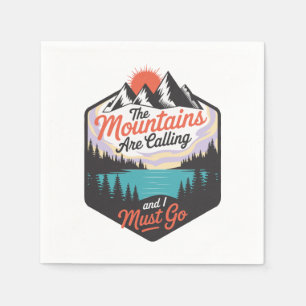 The Mountains Are Calling - Nature Adventure Napkin