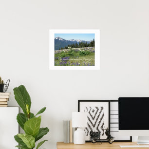 The Mountains are Calling Quote Meadow Wildflowers Poster