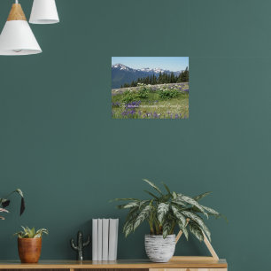 The Mountains are Calling Quote Meadow Wildflowers Poster
