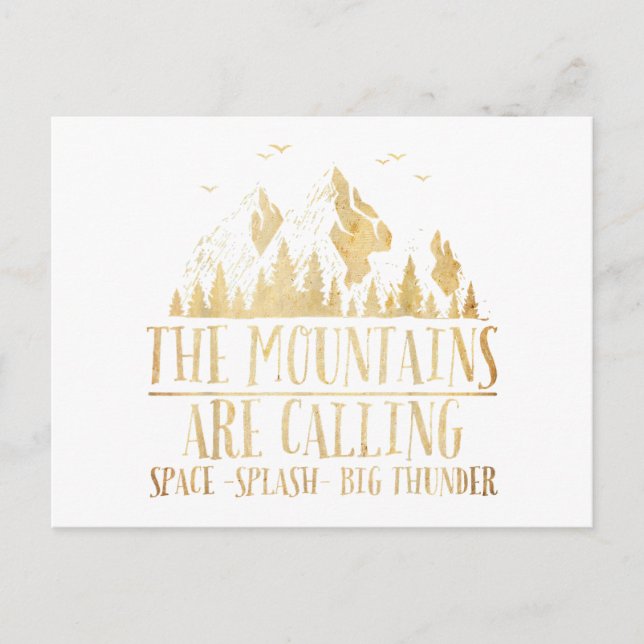 The Mountains are Calling Space Splash Big Thunder Holiday Postcard (Front)