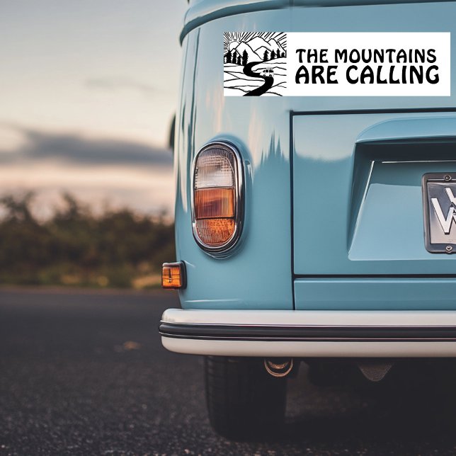 THE MOUNTAINS ARE CALLING vanlife camper RVing Bumper Sticker (THE MOUNTAINS ARE CALLING vanlife camper RVing Bumper Sticker
)