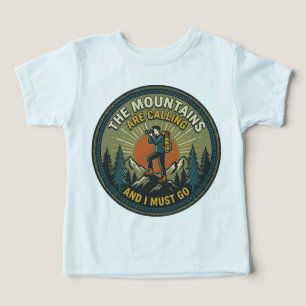 The Mountains Are Calling Vintage Hiking Badge