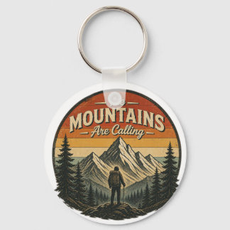 The Mountains Are Calling – Vintage Hiking Key Ring
